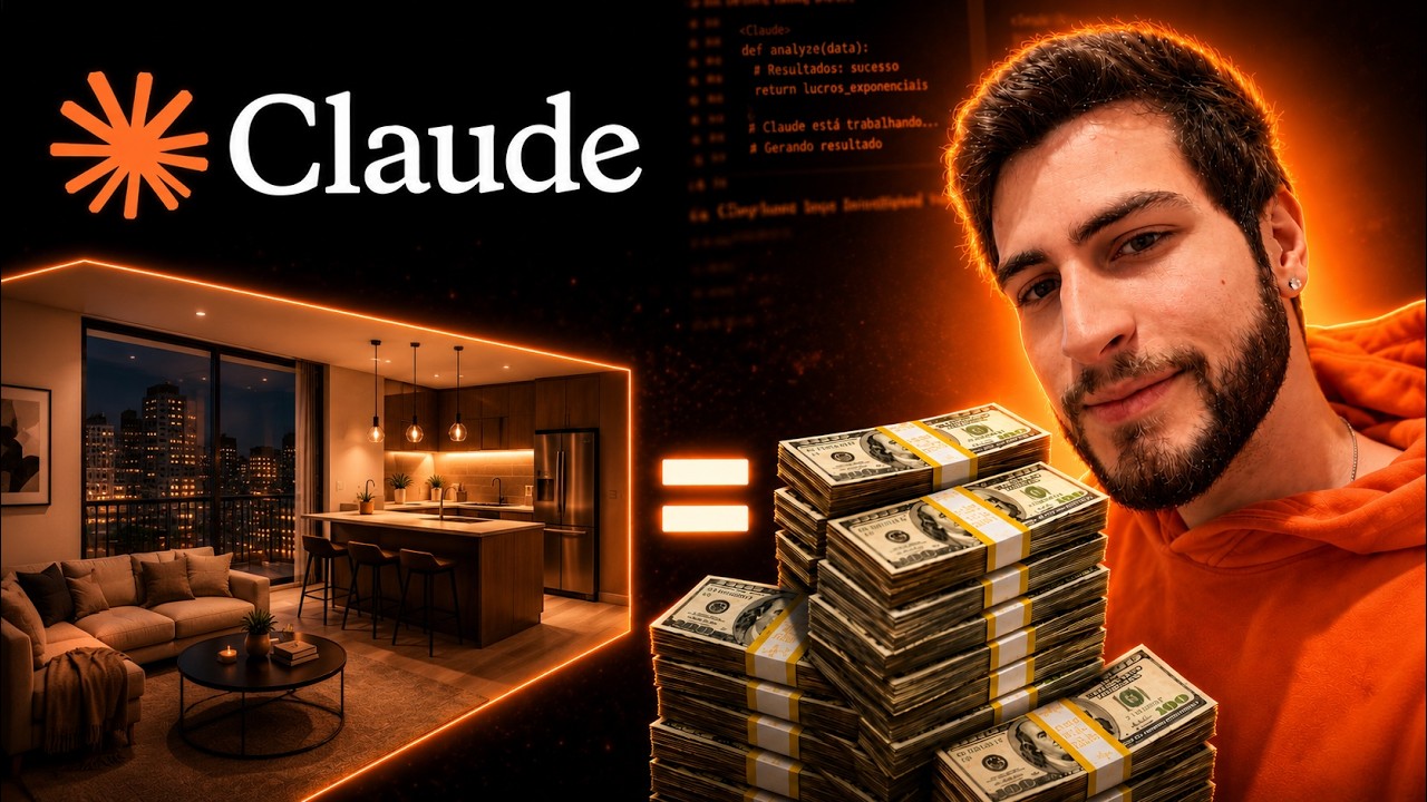 Miniatura do vídeo: o Vagner sorrindo, de moletom laranja, ao lado de um apartamento decorado e de pilhas de dinheiro.